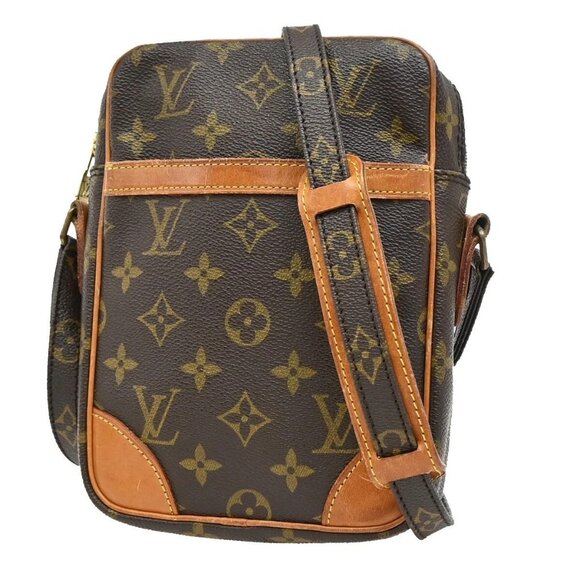 LOUIS VUITTON Danube Shoulder Bag Monogram Leather Brown France M45266 39EE750 - Picture 1 of 16